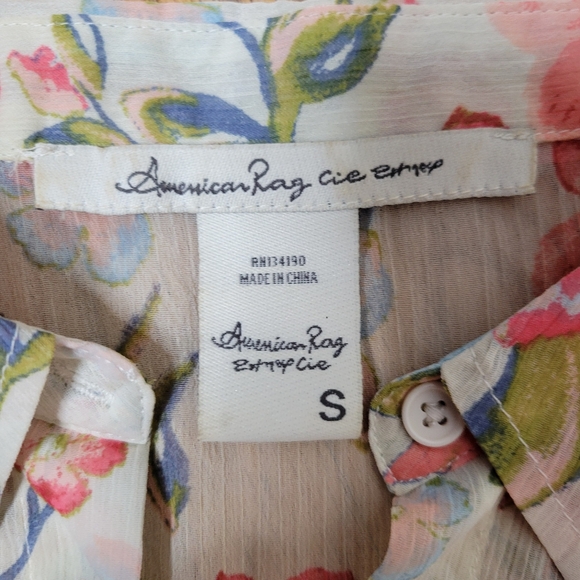 American Rag Floral Sleeveless Dress Button Front  Elastic Waist Size S. - Picture 9 of 13